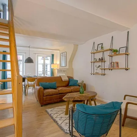 Freedom Grand Triplex Lumineux Decoration Contemporaine - Plein Centre Historique - Parking Gratuit A Proximite Proche Commerces Restaurants - Plages Du Debarquement *